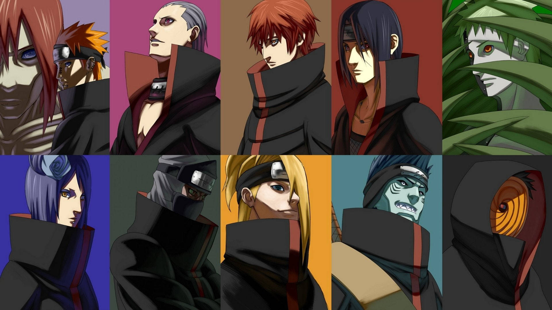 Ảnh Ghép Các Thành Viên Akatsuki PC Hình nền