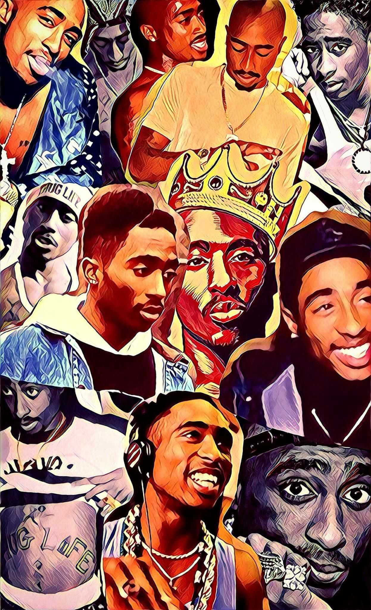 Ảnh Ghép Màu Của Tupac iPhone Hình nền