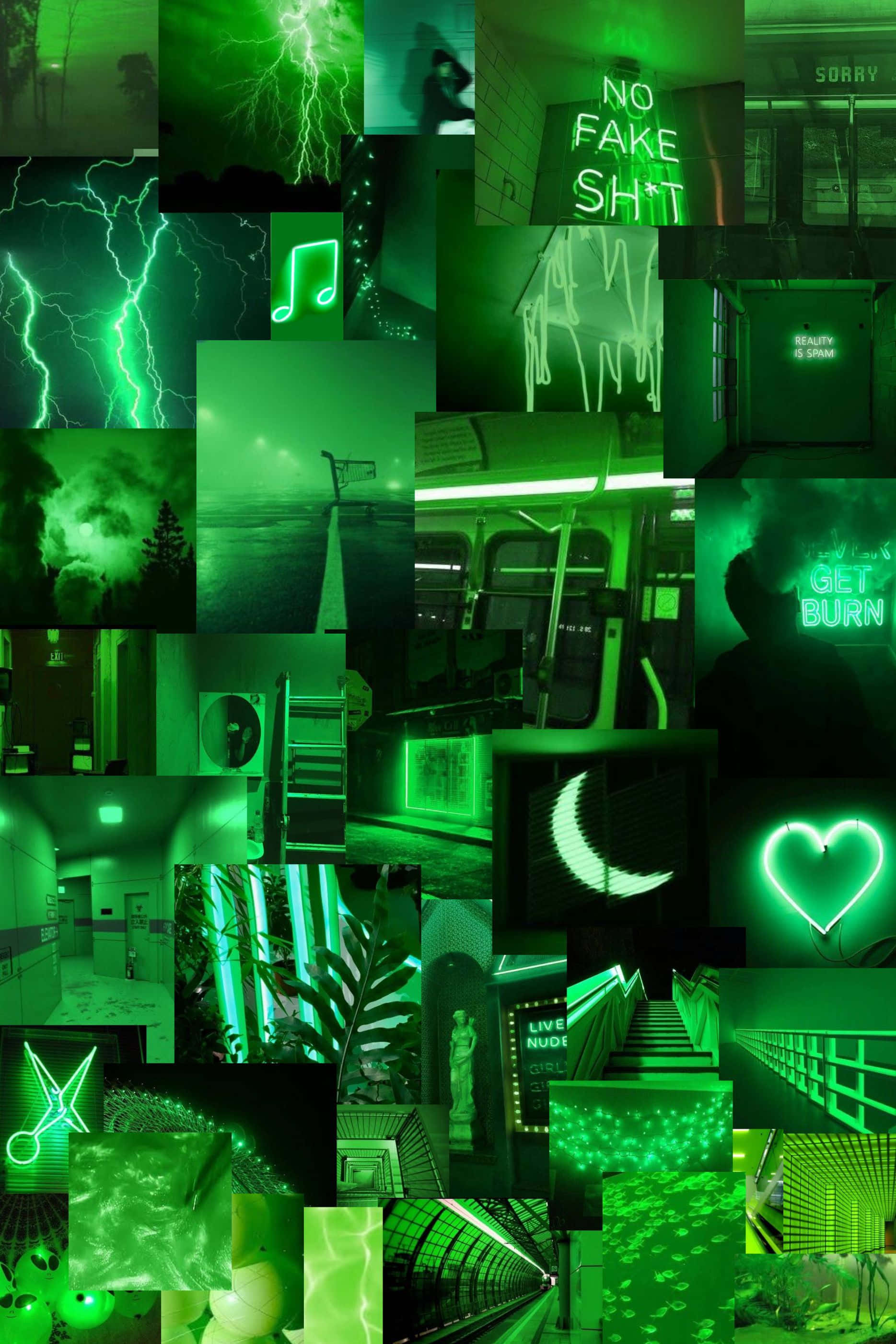 Ảnh ghép phong cách Lime Green Tumblr Hình nền