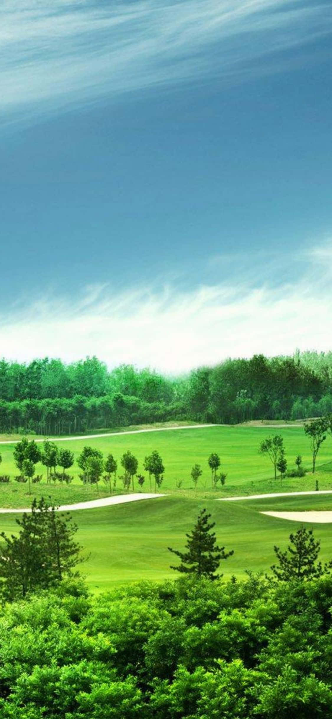 Đánh golf chuyên nghiệp cùng iPhone X tại sân golf yêu thích Hình nền