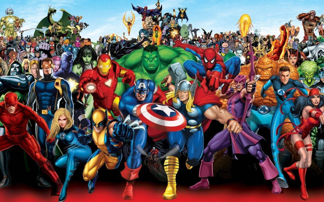 Các siêu anh hùng Marvel Hulk, Thor, Captain America, Iron Man và những người khác.