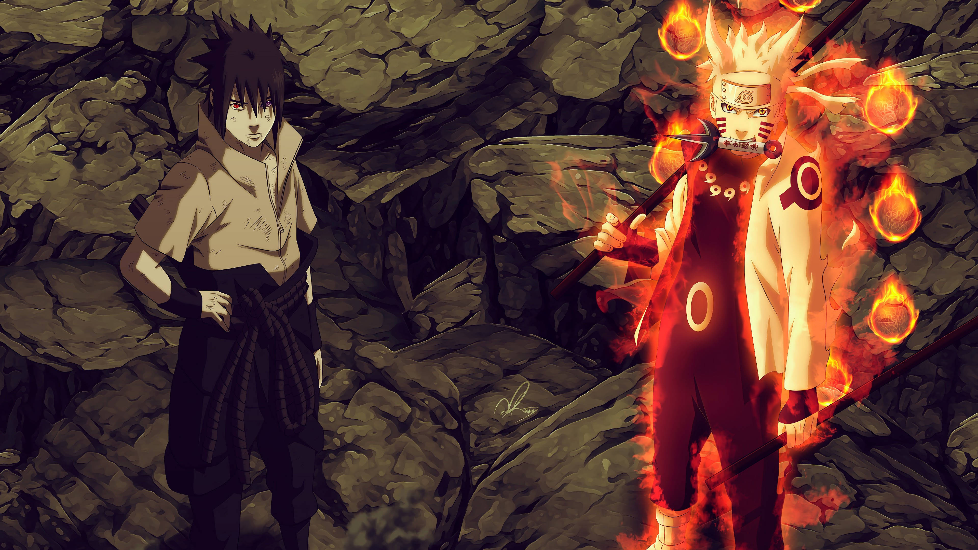 Anh Hùng Ninja Naruto Và Sasuke Trong Cuộc Chiến Hình nền