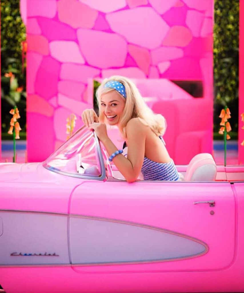 Ảnh Margot Robbie phong cách thẩm mỹ màu hồng Hình nền