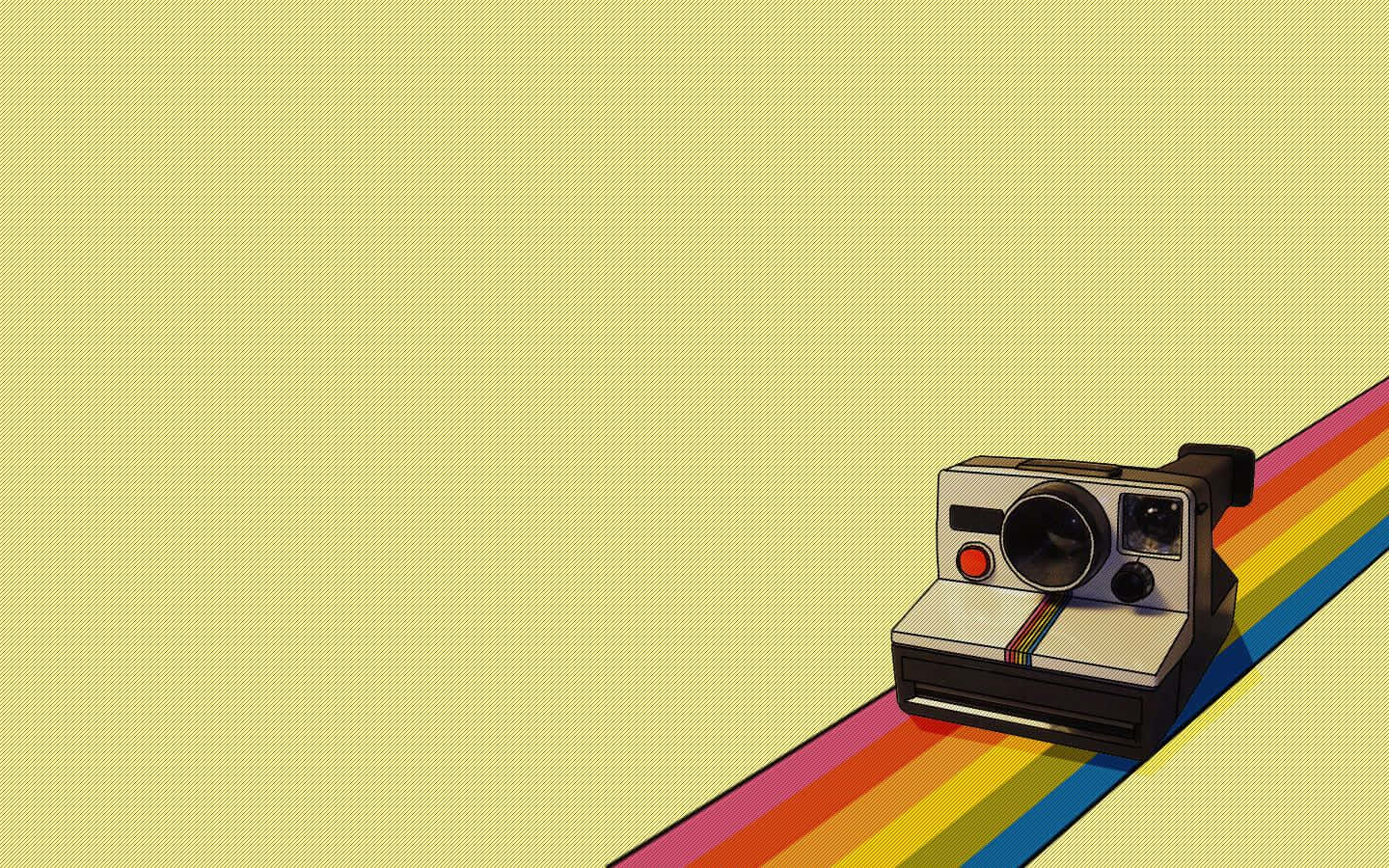 Ảnh Máy Ảnh Polaroid Biểu Tượng Cầu Vồng Pastel Vàng Hình nền
