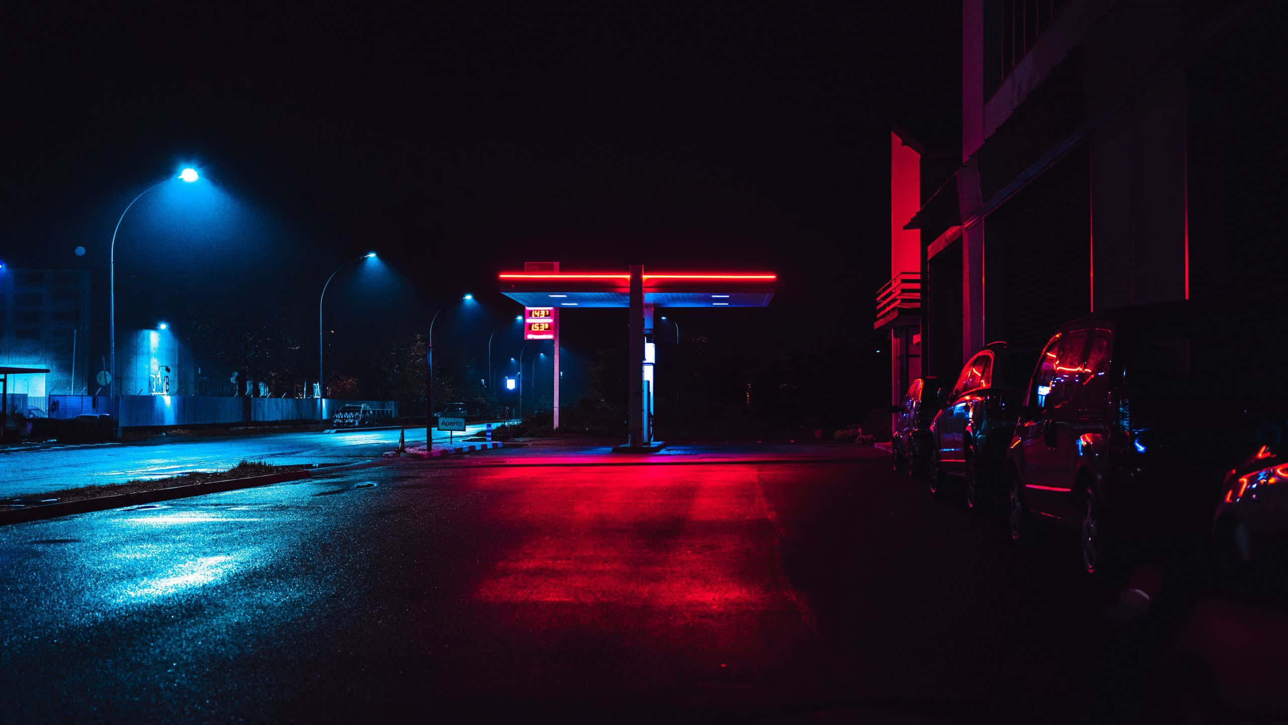 Ánh Sáng Rực Rỡ Của Thành Phố Neon Hình nền