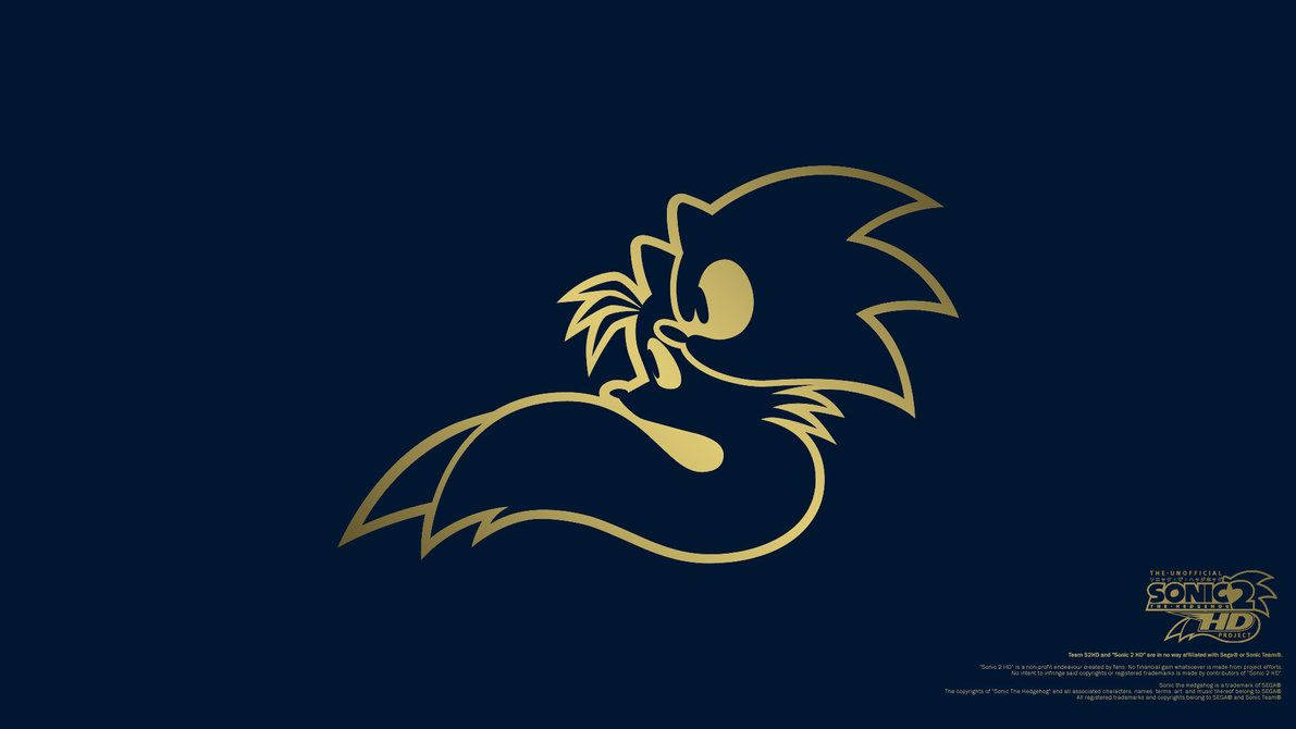 Hình nền bìa teaser cho Sonic 2 với biểu tượng Sonic vàng.