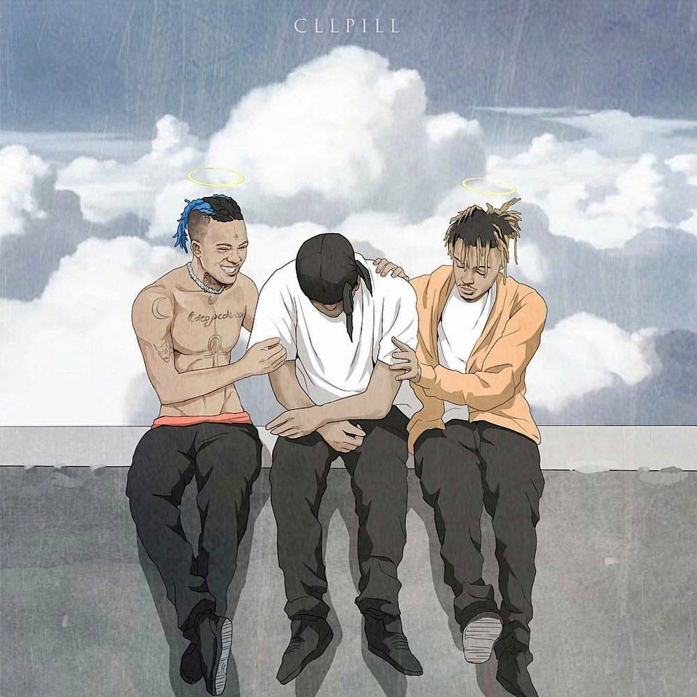 Animated Juice Wrld đi chơi với bạn bè Hình nền