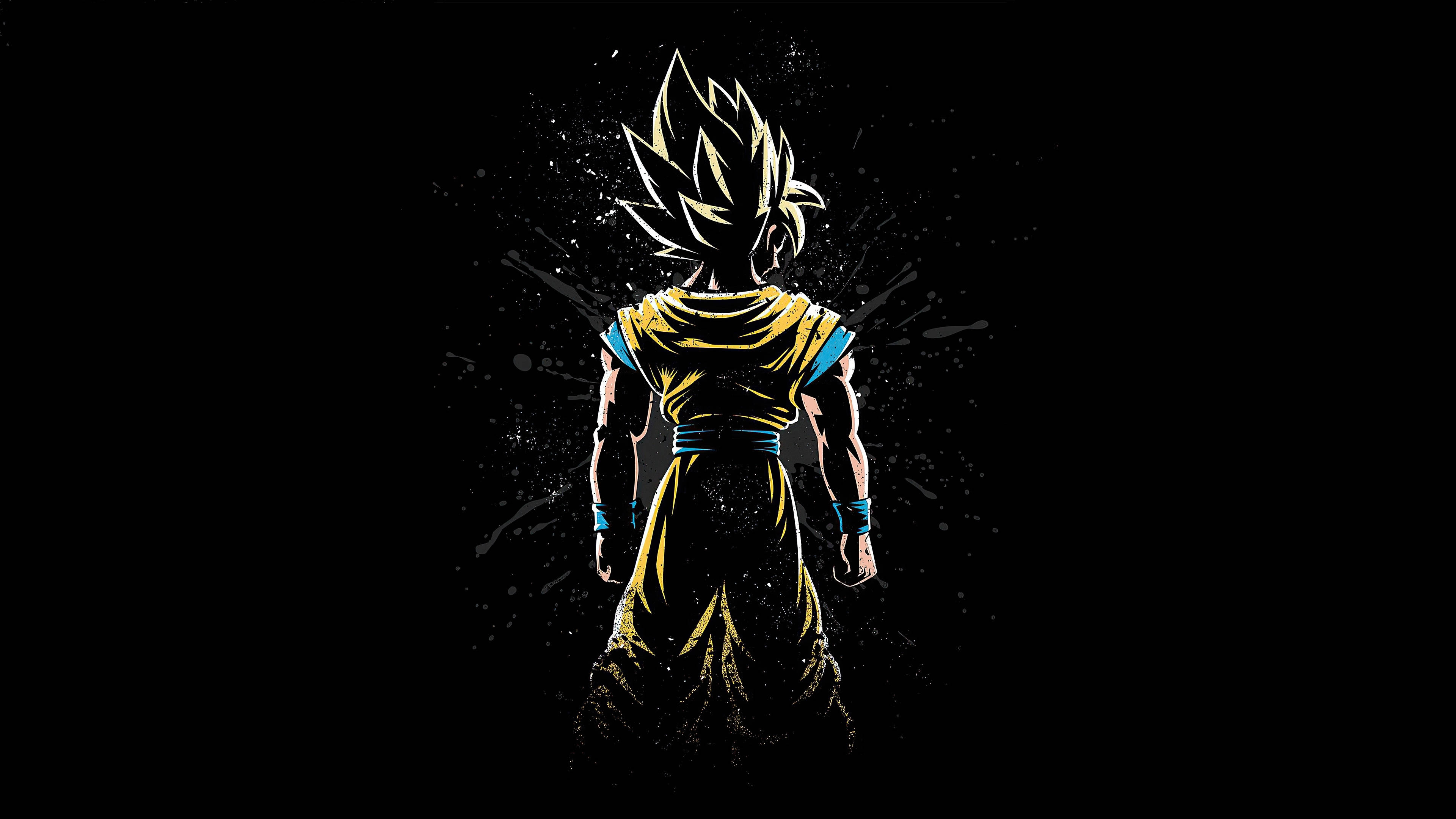 Anime Boy Goku Siêu Saiyan Hắc Ám Hình nền