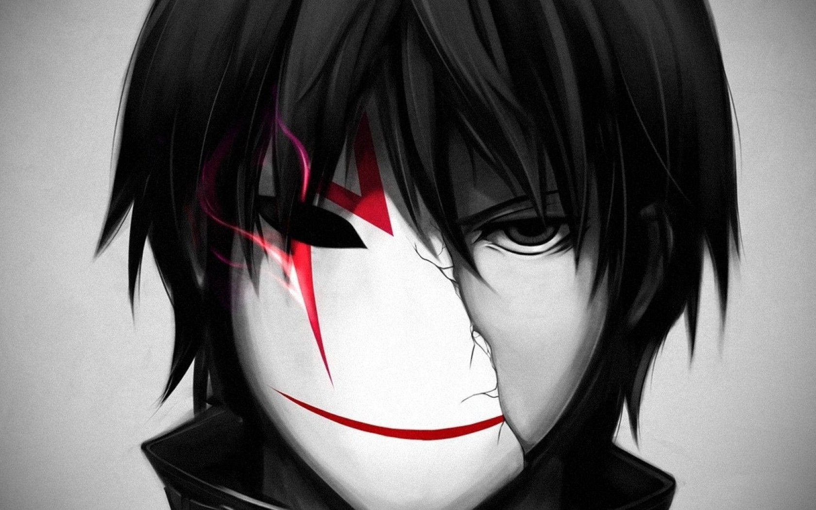 Anime Boy Mặt Nạ Vỡ Tối Tăm Hình nền