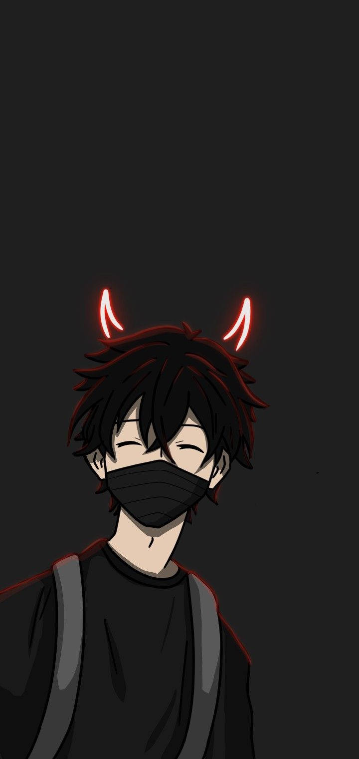 Anime Boy Sừng Quỷ Tối Hình nền
