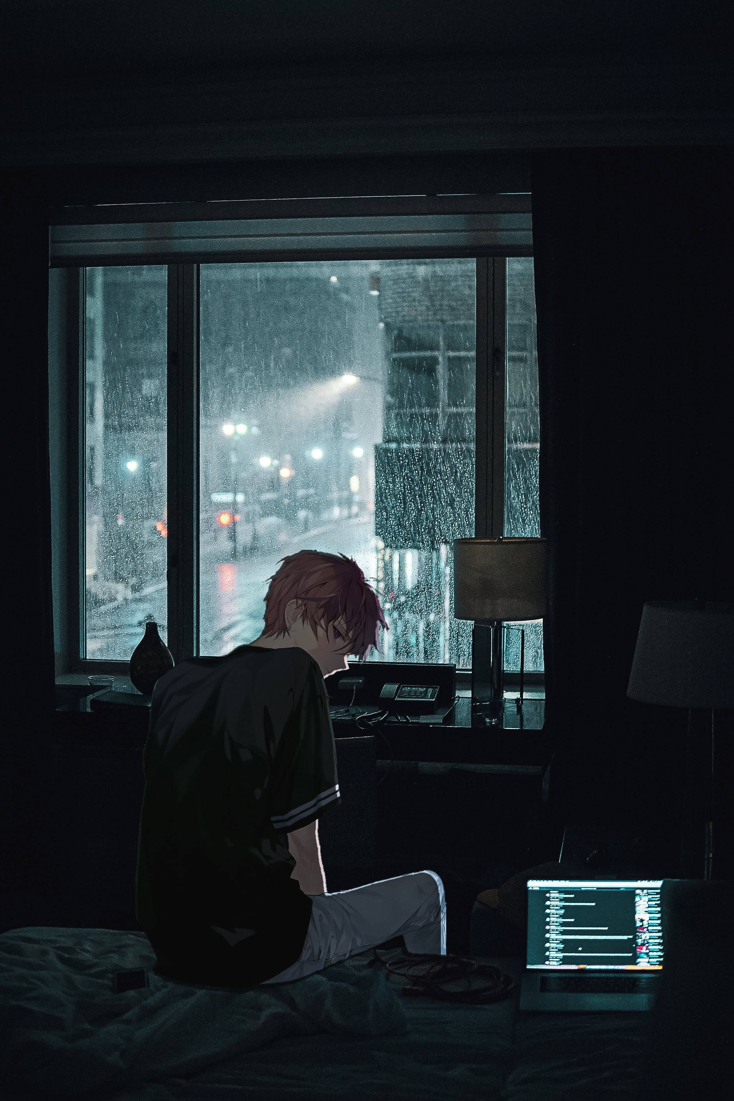 Anime Buồn Trong Phòng Tối Hình nền