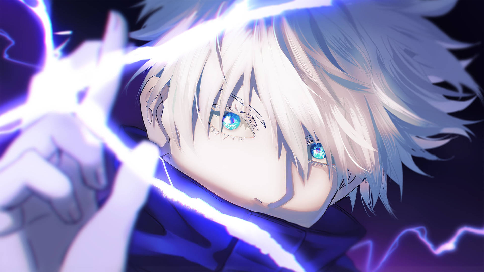 Anime chàng trai ngầu với đôi mắt phát sáng