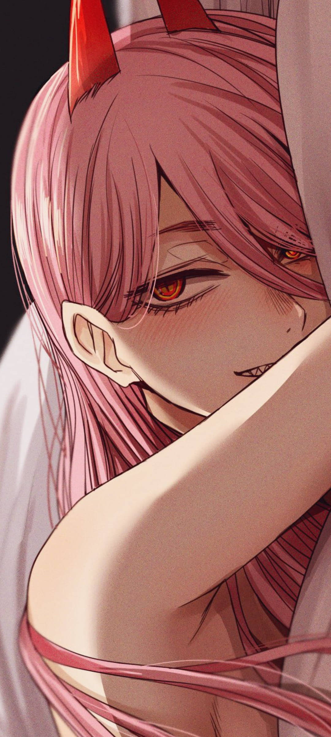 Anime Cô Nàng Xấu Tính Hồng Có Sừng Hình nền