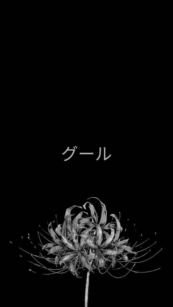 Anime Ghoul Katakana Thẩm Mỹ Đen