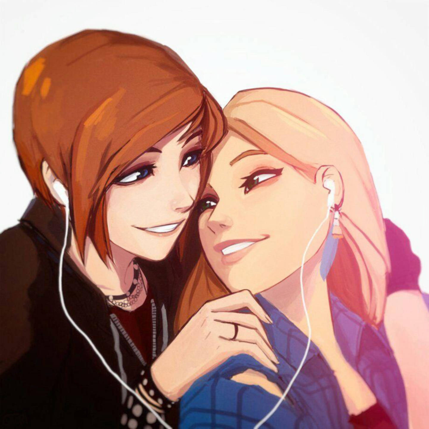 Anime Lesbians Chloe Và Rachel Hình nền