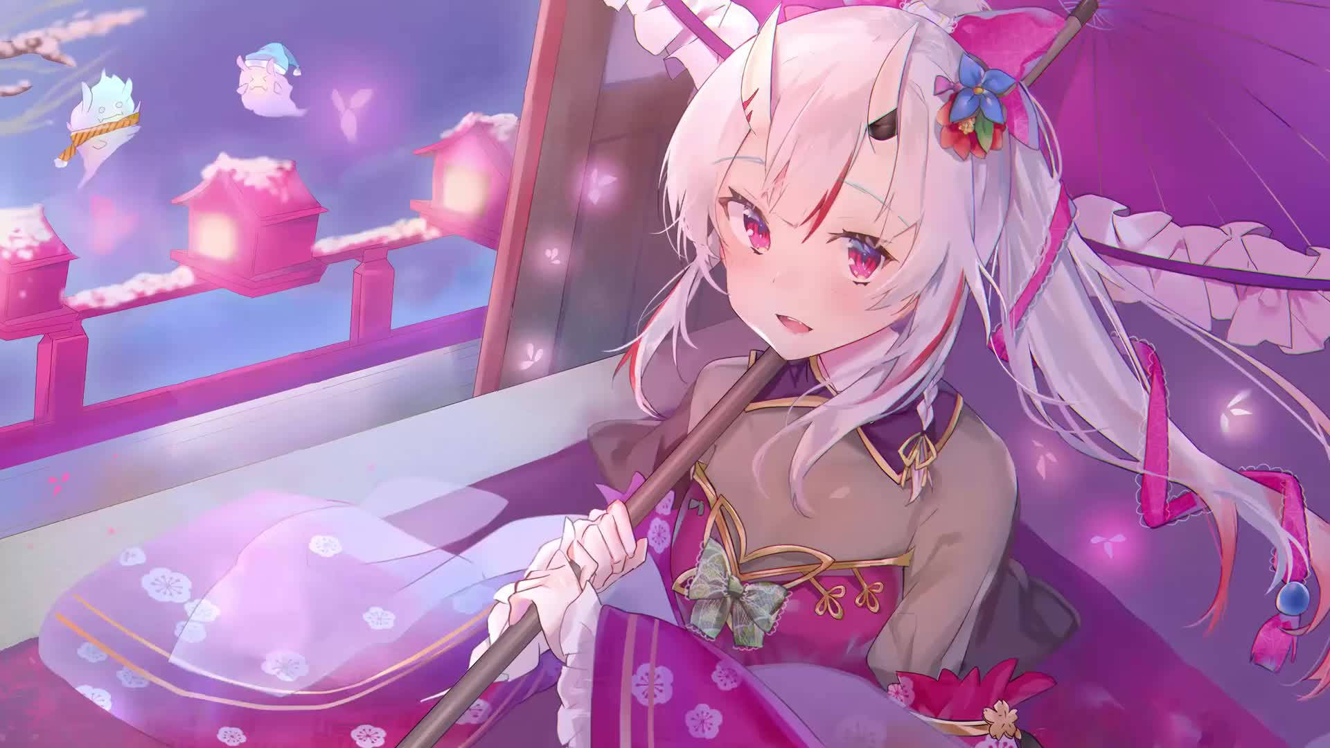 Hình nền Anime Live Cô Gái Tóc Trắng