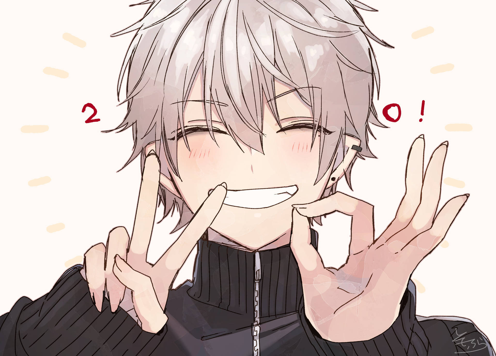 Anime nam dễ thương tóc trắng