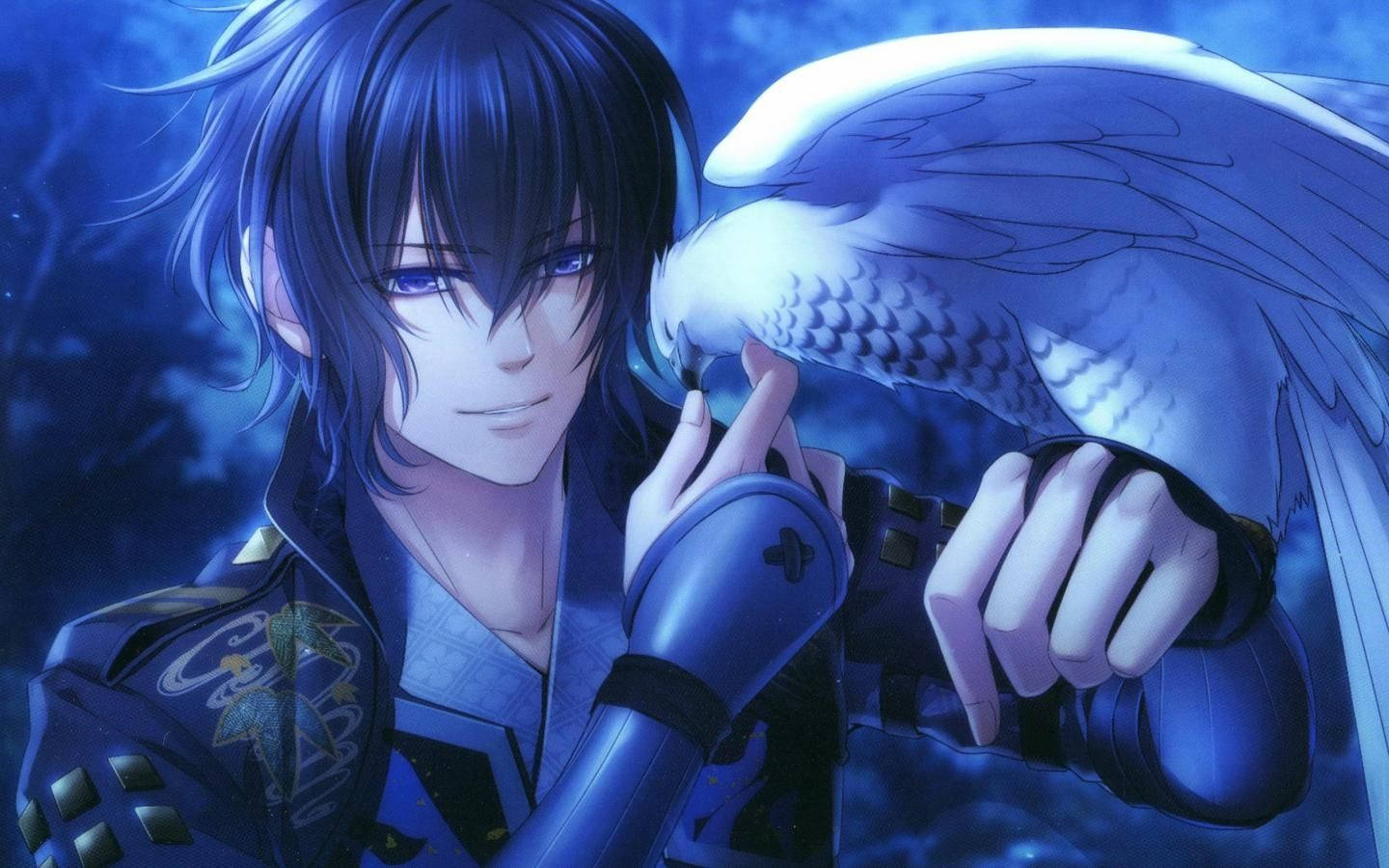 Anime nam điển trai ngắm nhìn đại bàng uy nghi Hình nền