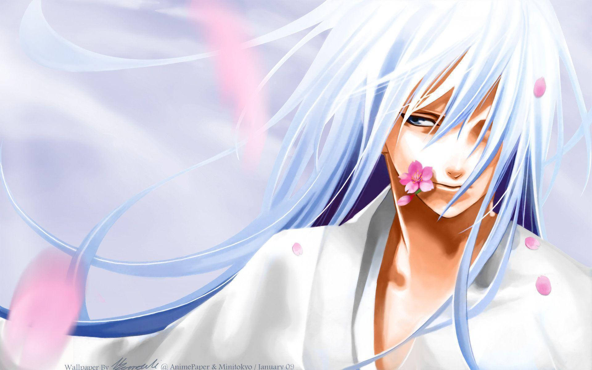 Anime nam tóc trắng đẹp trai Hình nền