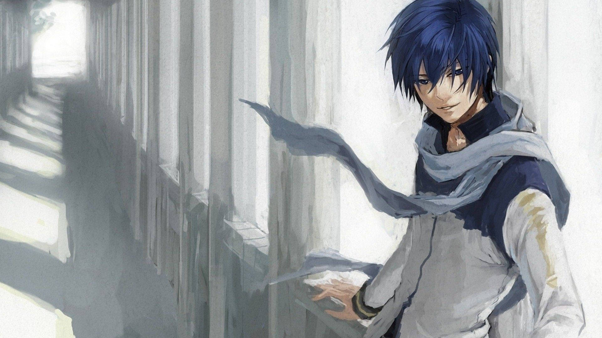 Hình nền anime nam tóc xanh
