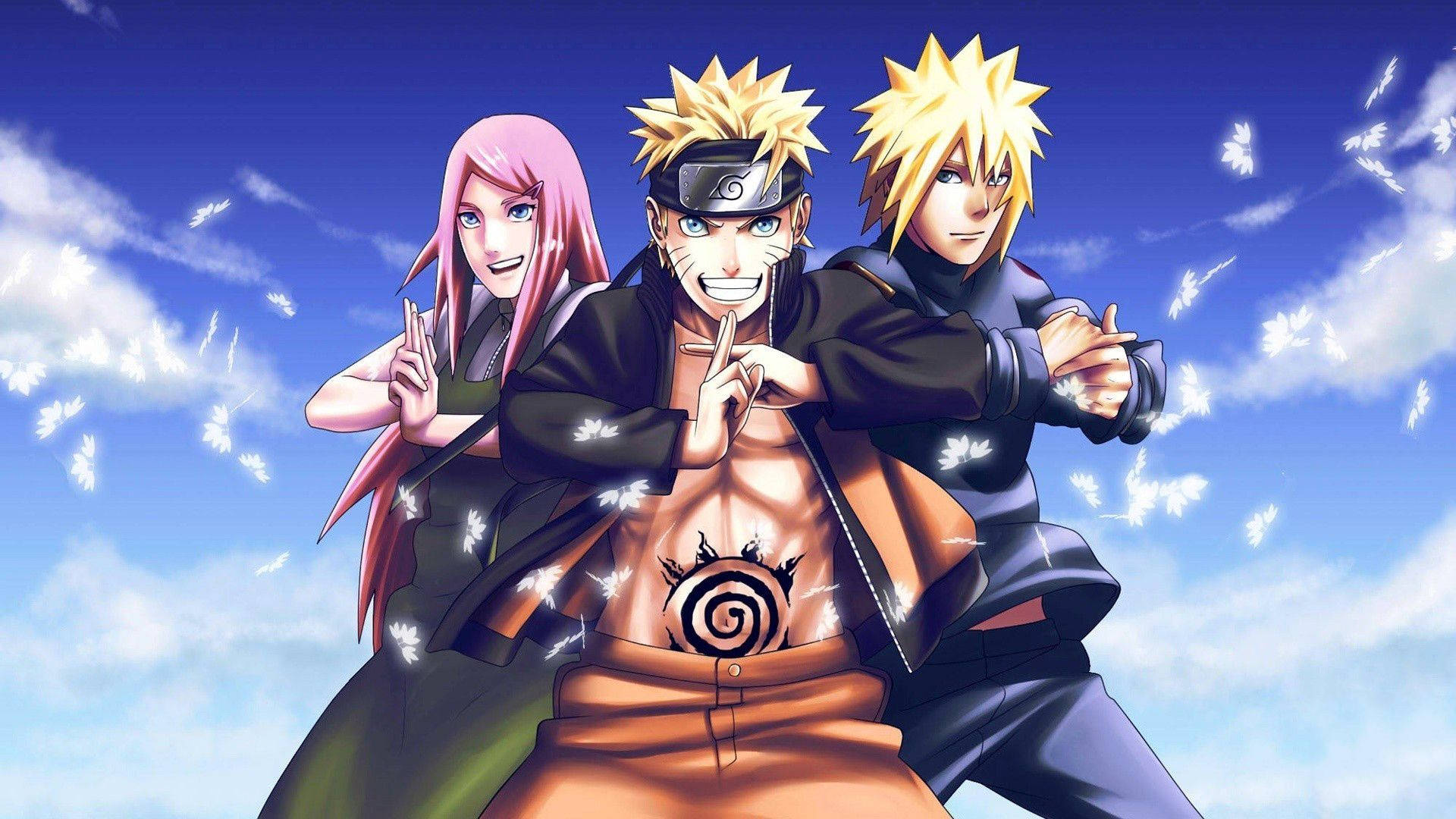 Anime Naruto với Sakura và Minato Hình nền