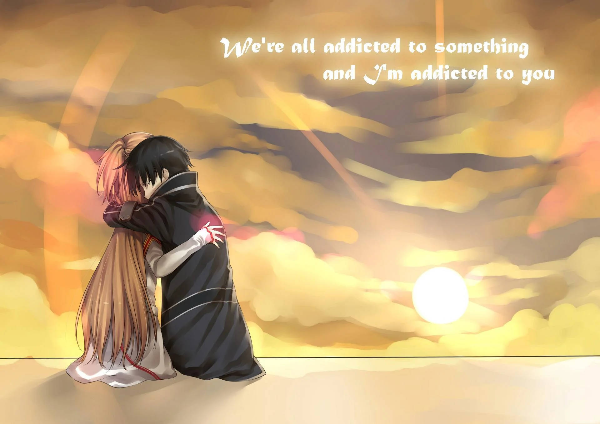 Anime Ôm Trích Dẫn Hình nền