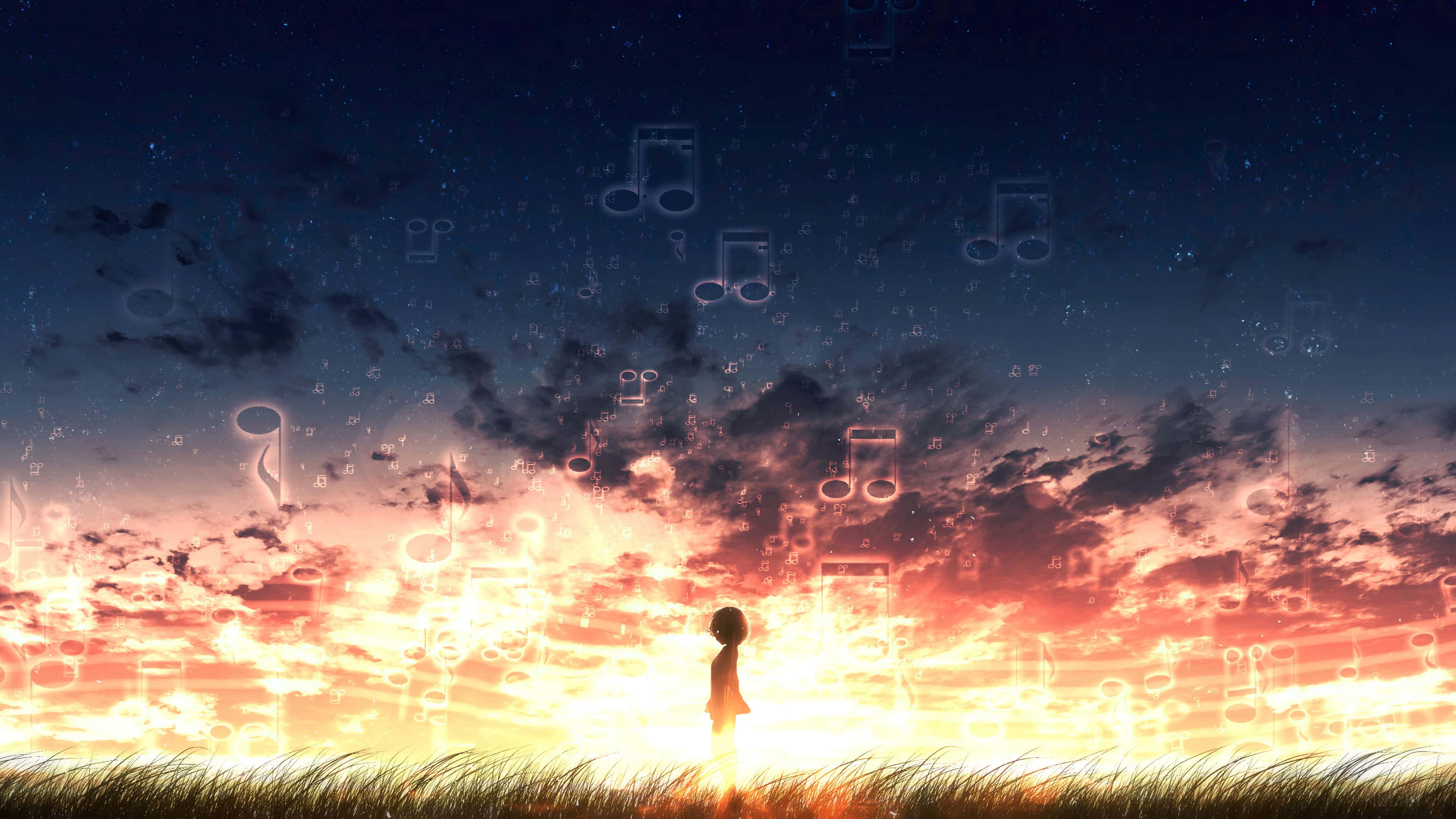 Anime phong cảnh thanh bình với hoa anh đào Sakura Hình nền