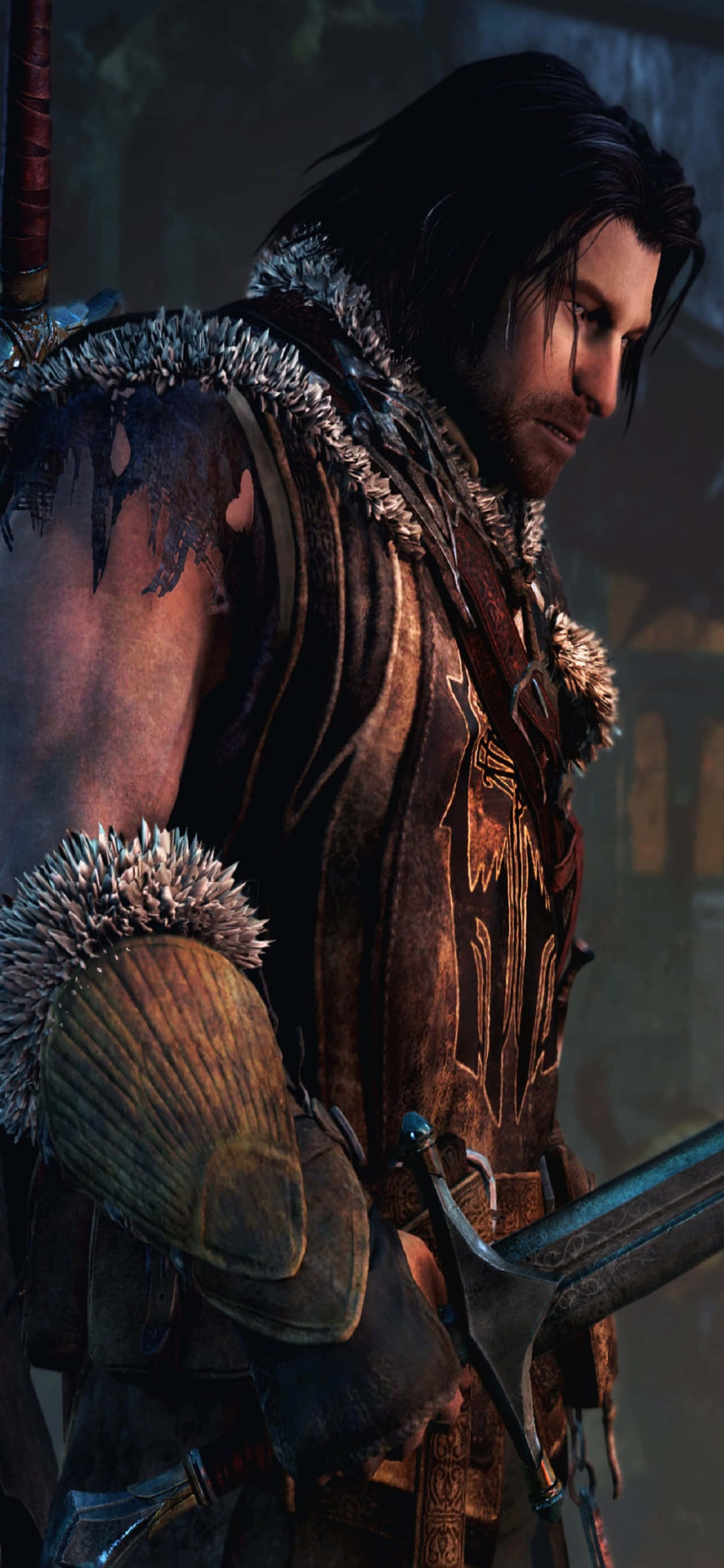 Áo Giáp Cổng Đen Nền iPhone Xs Max Shadow Of Mordor Hình nền