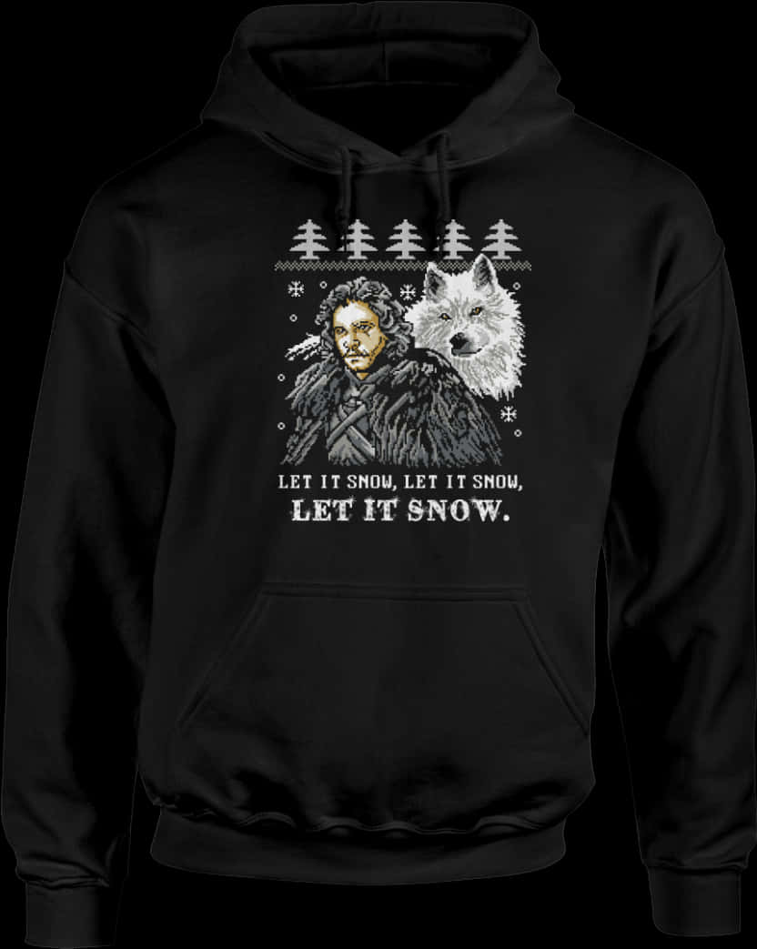Áo hoodie đen họa tiết mùa đông Hình nền