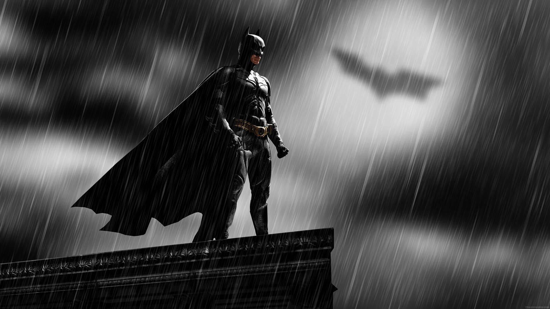 Hình nền áp phích Batman đêm mưa