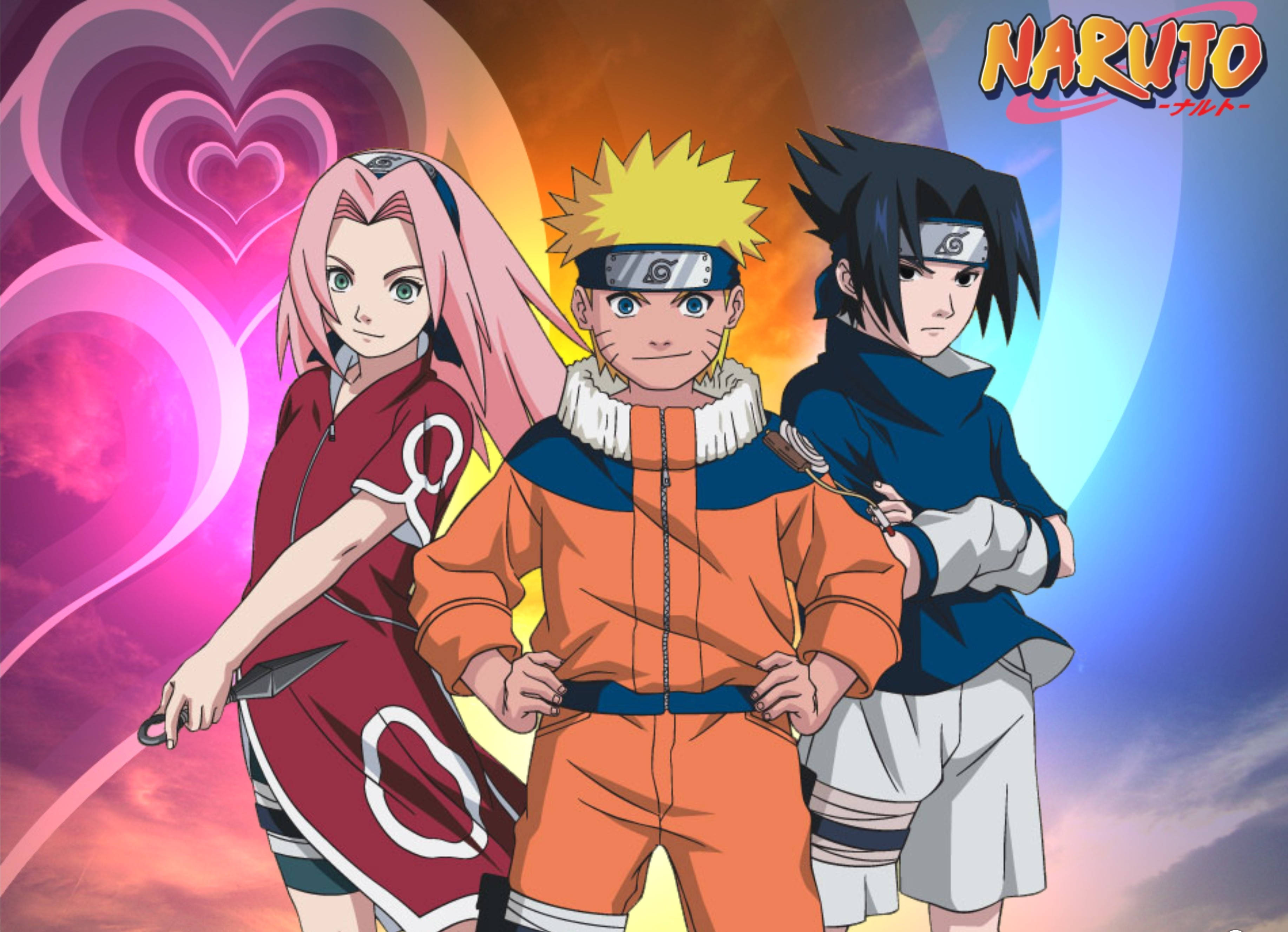 Áp phích Naruto, Sasuke và Sakura thời trẻ Hình nền