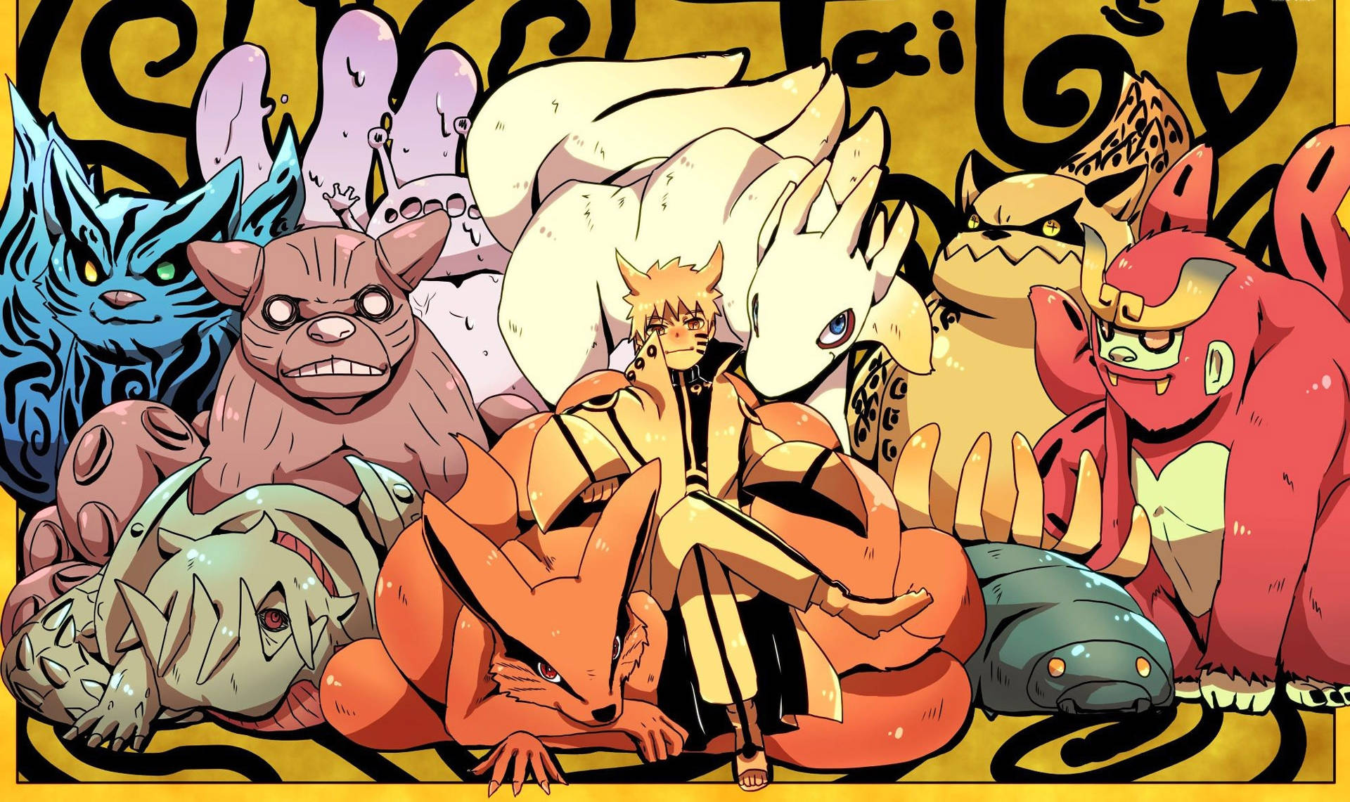 Áp phích Naruto và các Quái vật đuôi Hình nền