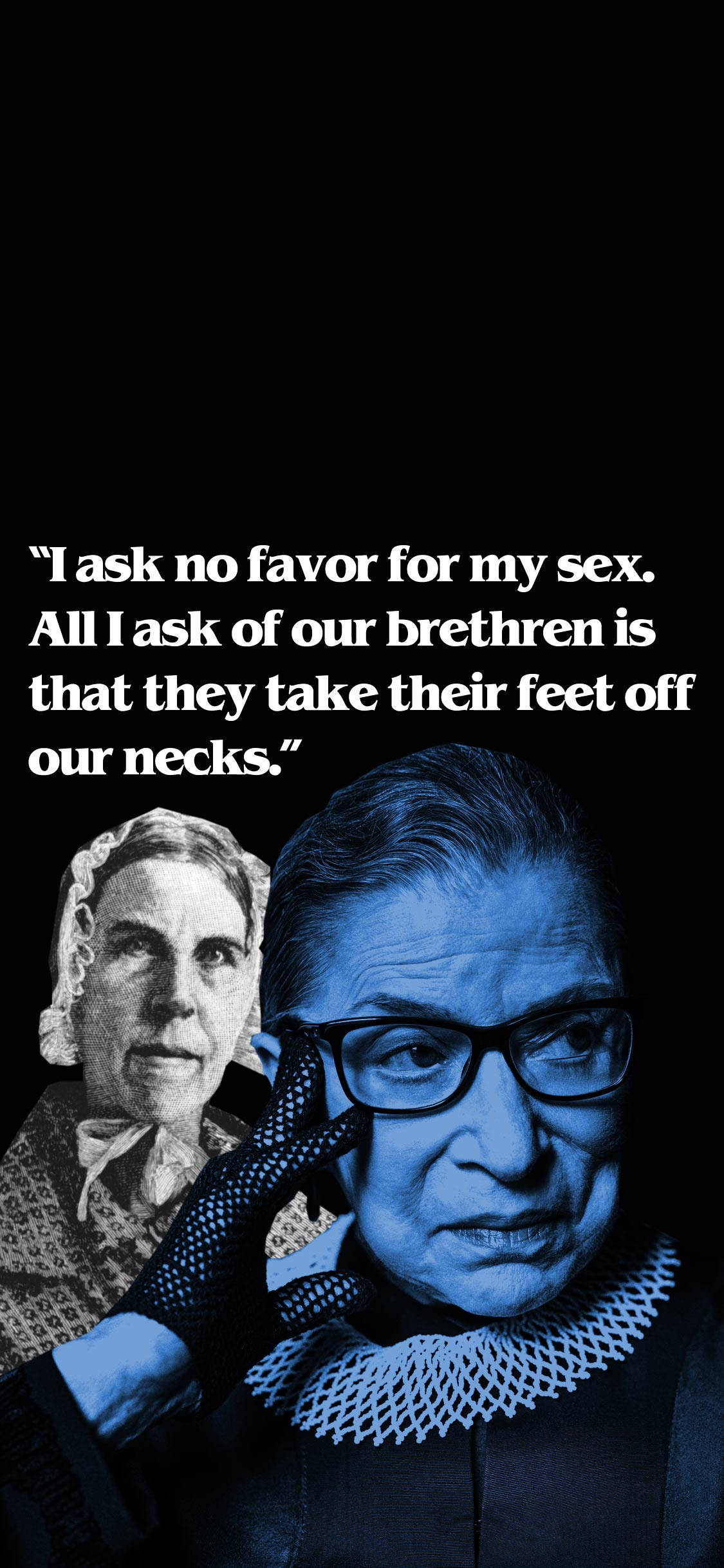 Áp phích Ruth Bader Ginsburg tông xanh đơn sắc Hình nền