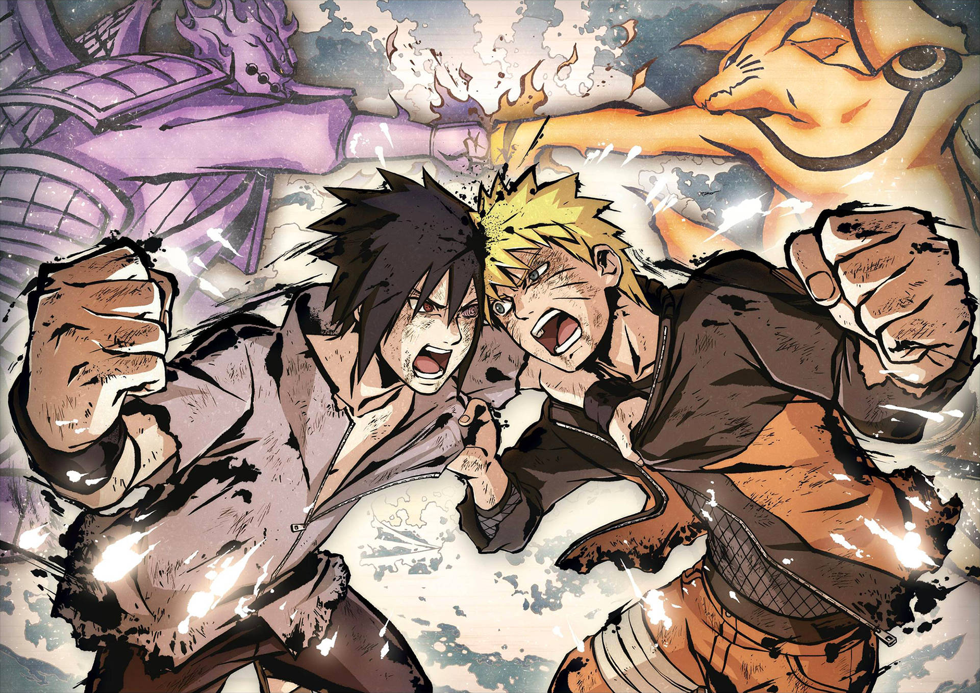 Áp phích trận chiến Naruto Sasuke Hình nền