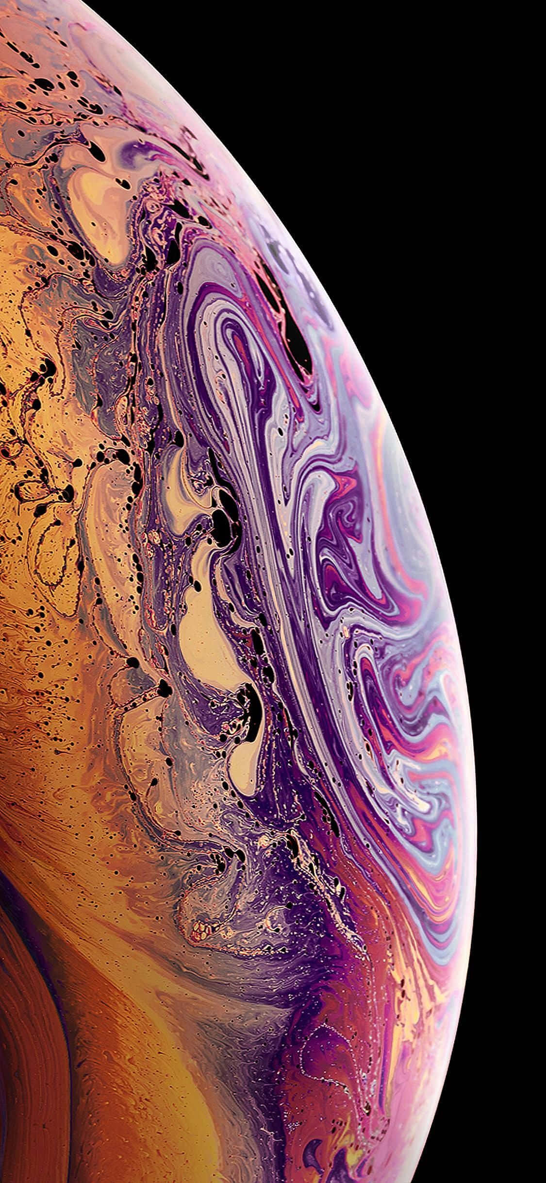 Apple iPhone XS Gradient Tím Bong Bóng Hình nền