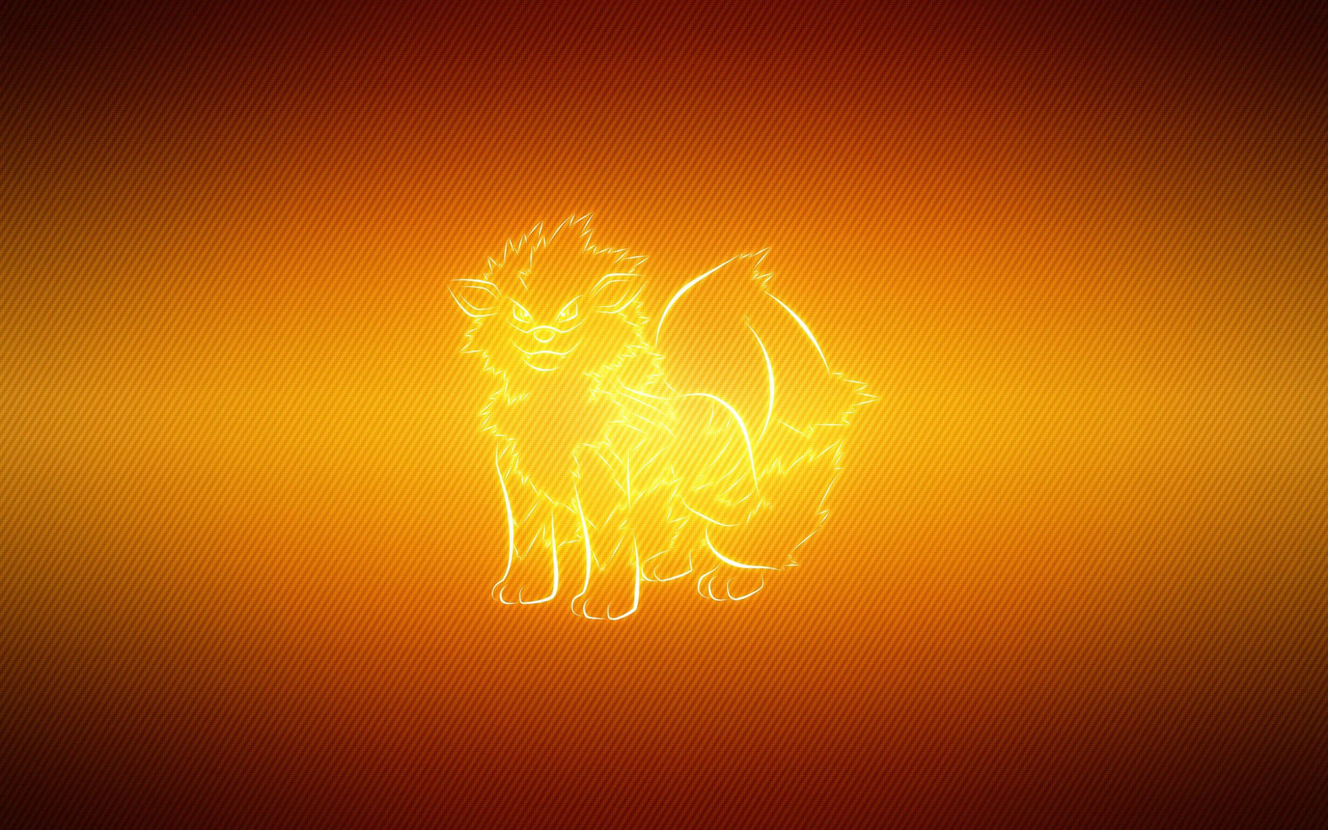 Hình nền fanart Pokemon Arcanine màu vàng neon.