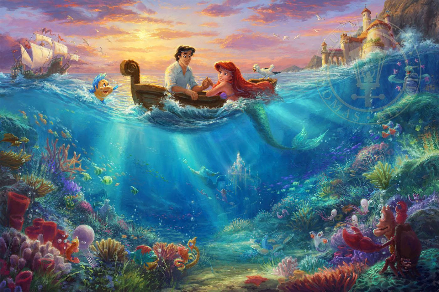 Ariel Eric Tranh Pixel Disney Laptop Hình nền