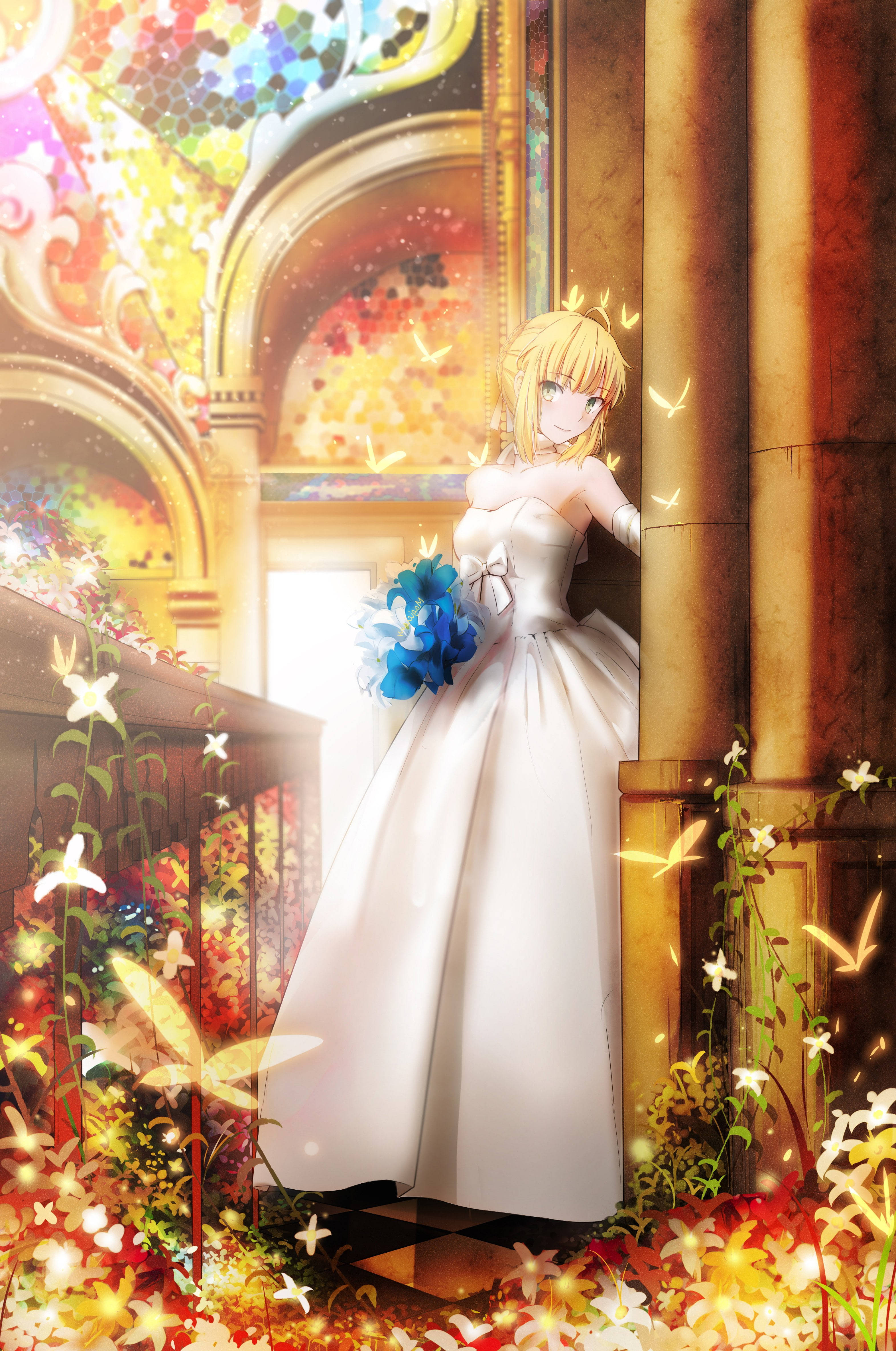 Artoria Pendragon Váy Cưới Hình nền