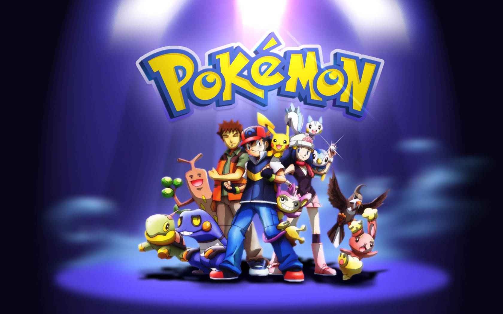 Ash, Misty, Brock, Pikachu và các nhân vật Pokemon khác.