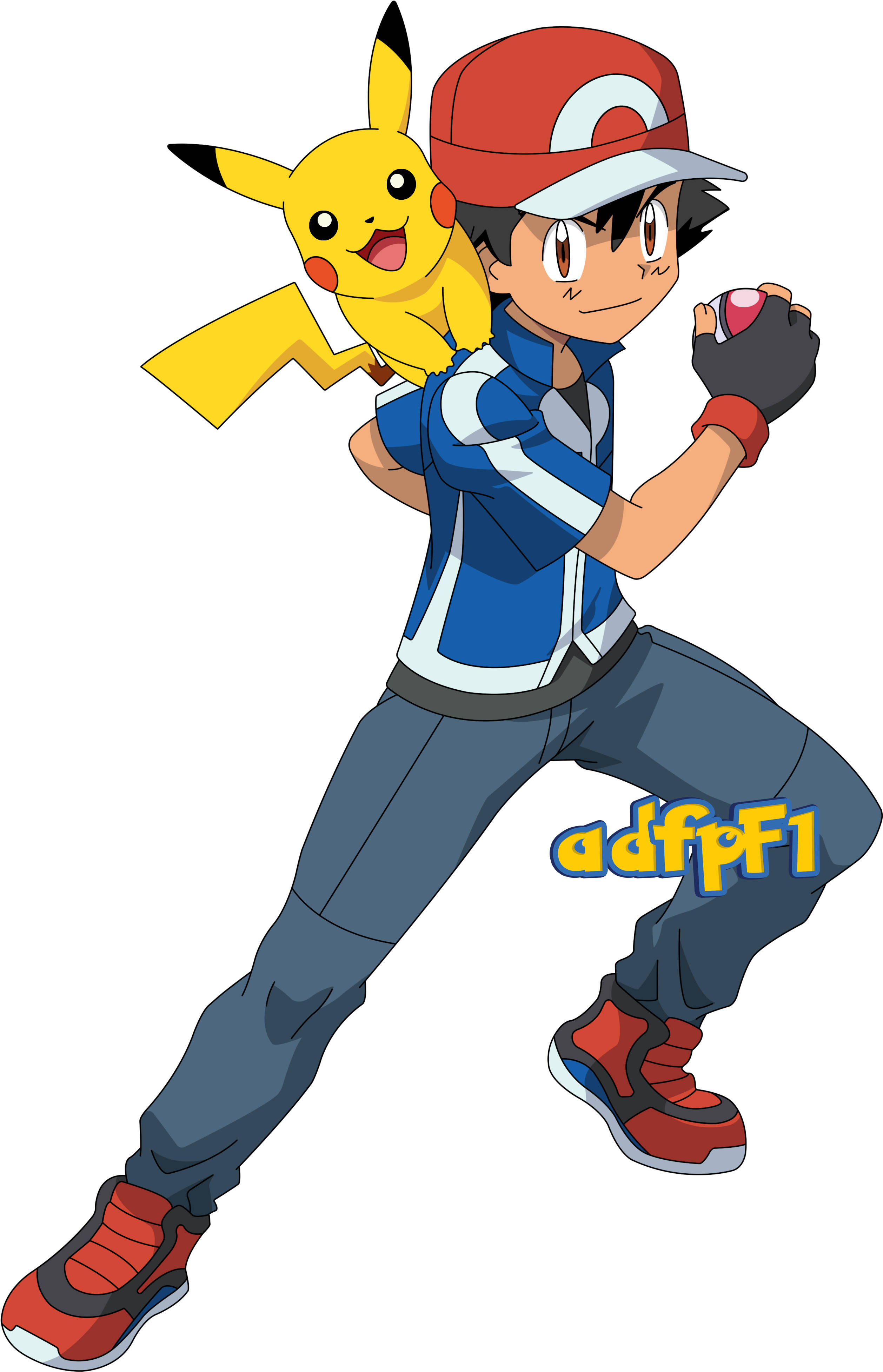 Ash và Pikachu HD tư thế lao nhanh Hình nền
