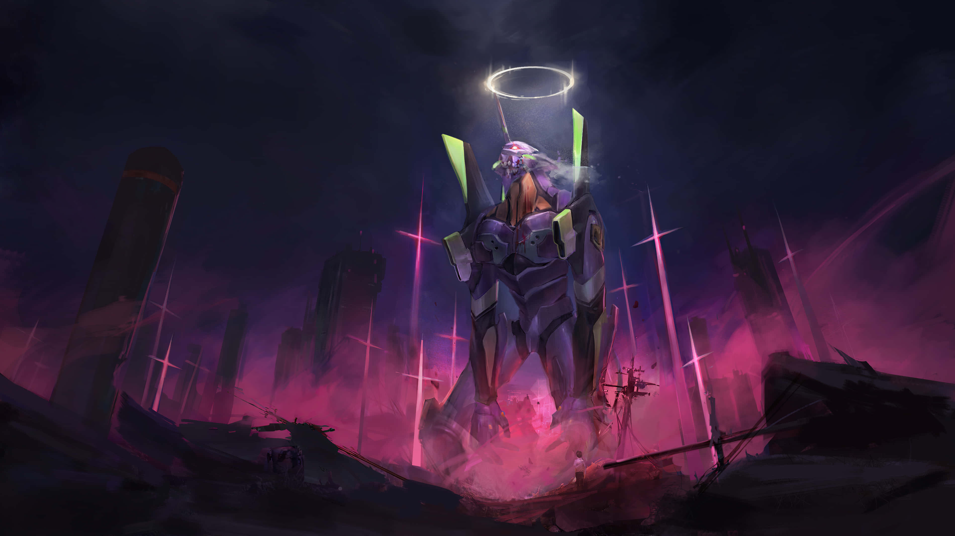 Asuka và Rei trong Neon Genesis Evangelion Hình nền