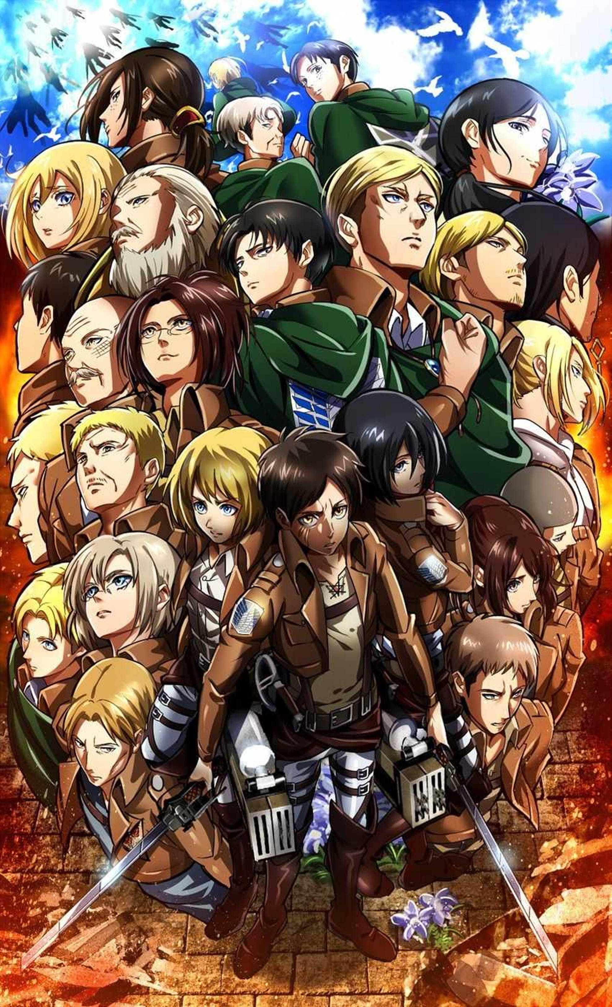 Attack On Titans 4K Main Casts Hình nền