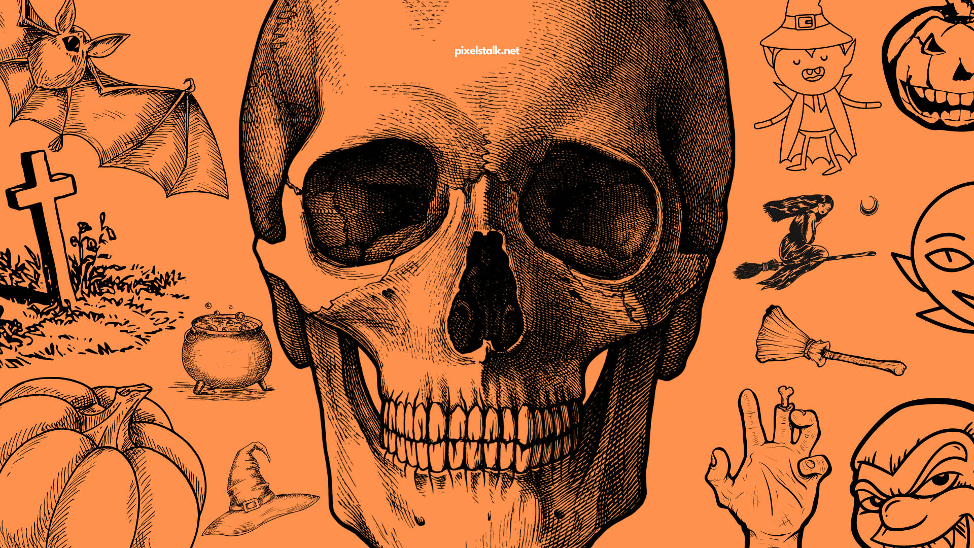 Đầu lâu Halloween cổ điển Hình nền