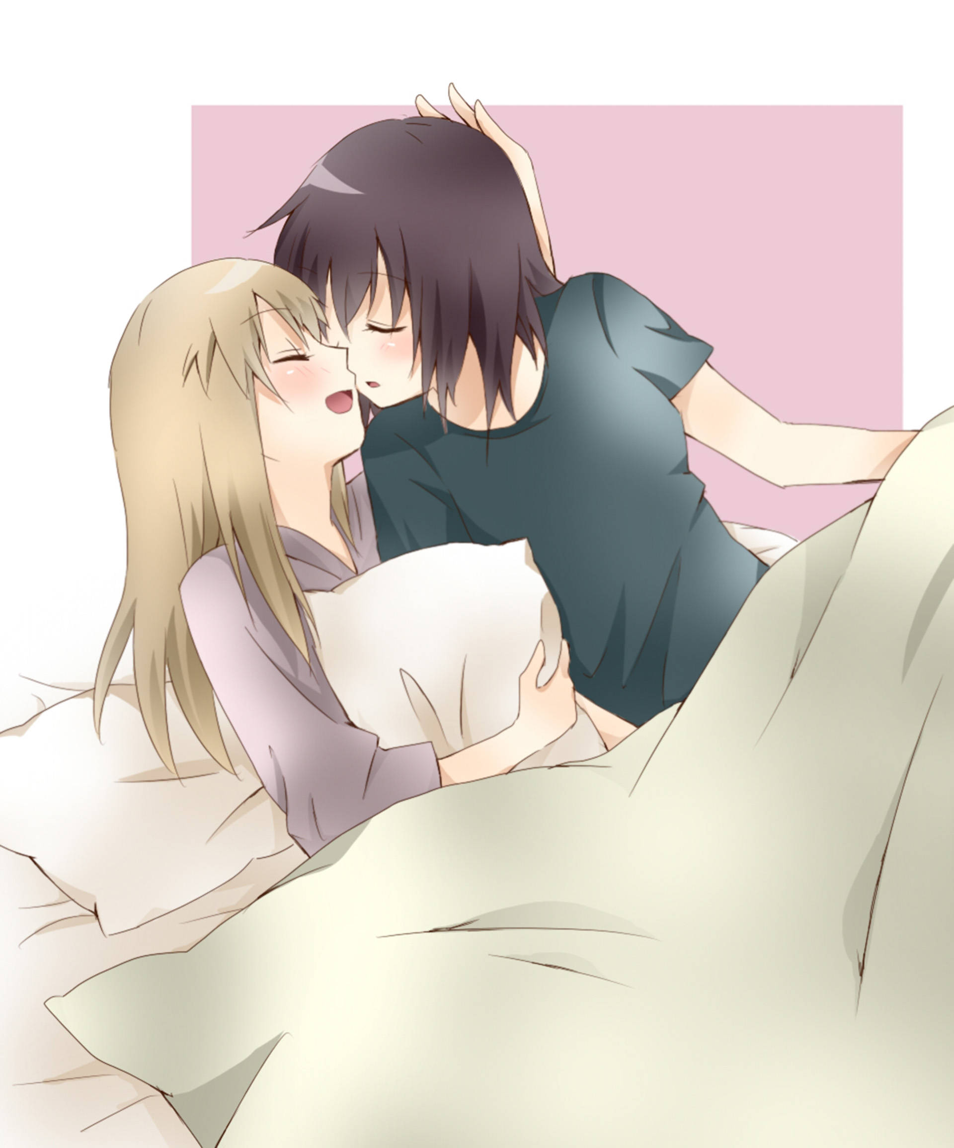 Âu yếm Anime Lesbian Hình nền
