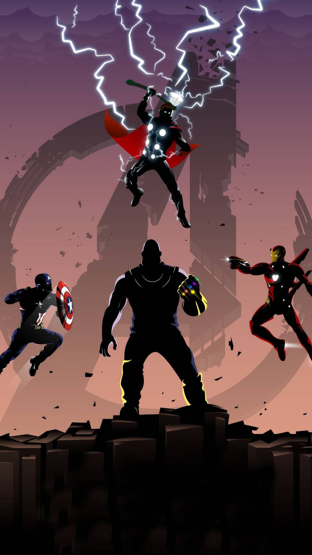 Avengers Hình Bóng Đẹp Nhất Với Thanos Hình nền