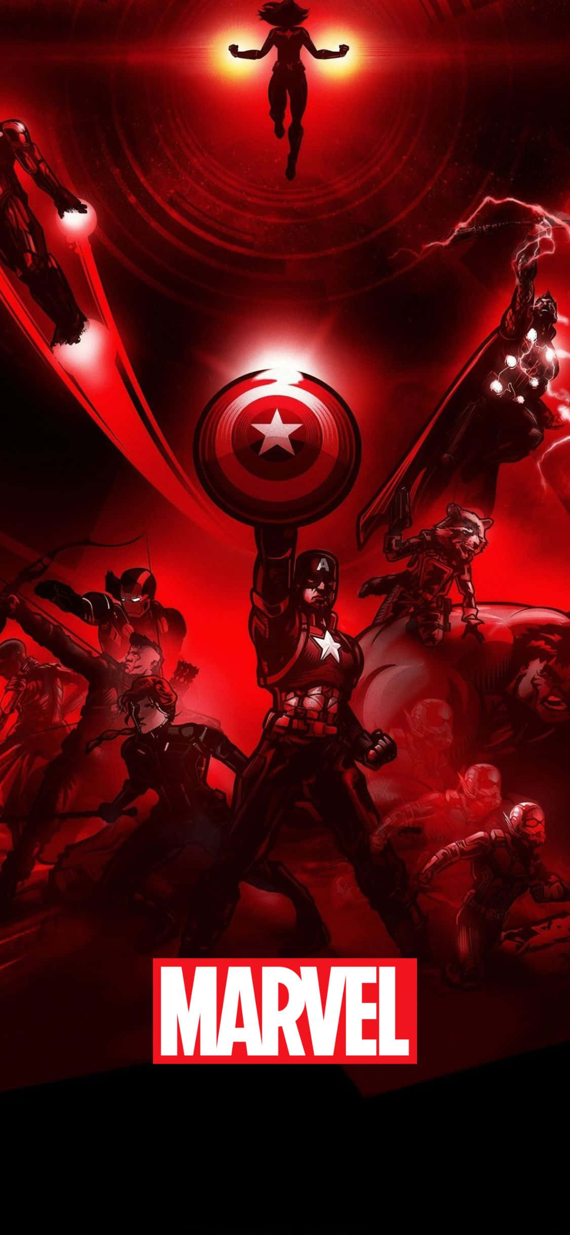 Avengers Đỏ Thẩm Mỹ iPhone XS Nền Marvel Hình nền