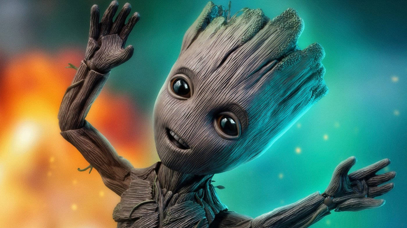 Baby Groot Rơi Trong Không Gian 4K Vệ Binh Dải Ngân Hà Hình nền