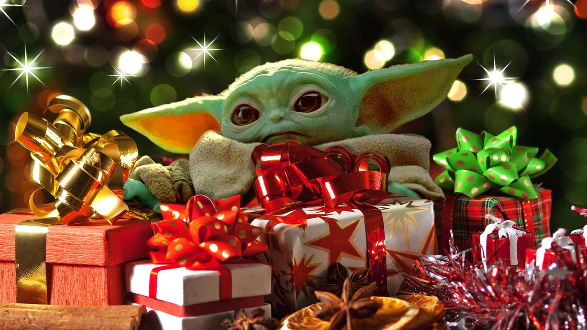 Baby Yoda Quà Giáng Sinh Hình nền