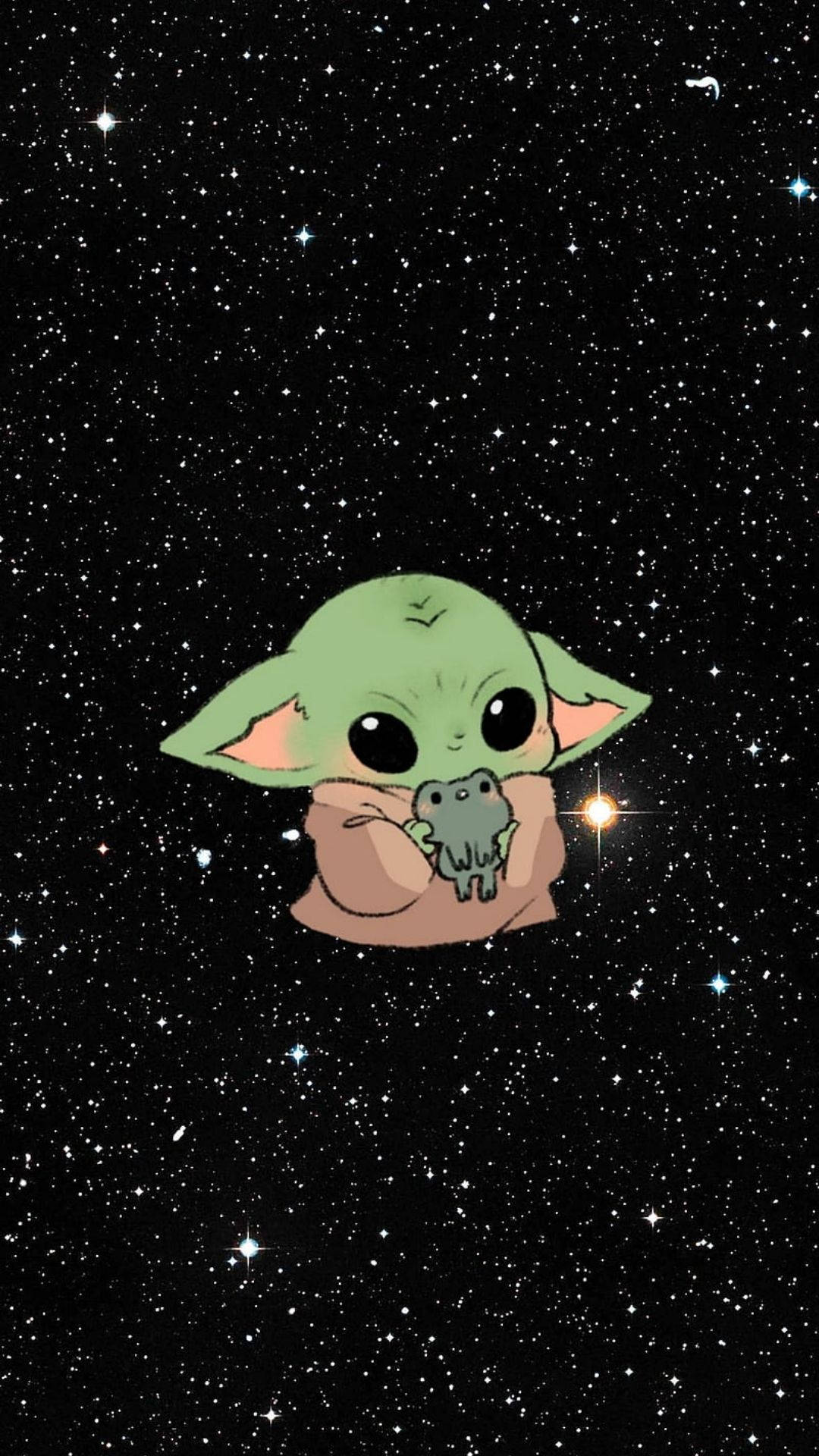 Baby Yoda Trong Thiên Hà Dễ Thương Hình nền