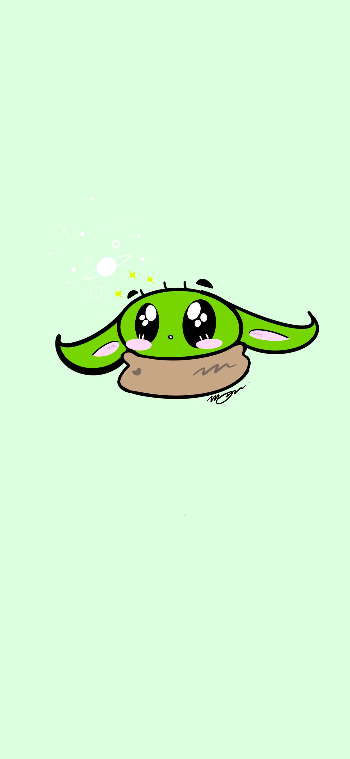 Baby Yoda Xanh Pastel Hình nền
